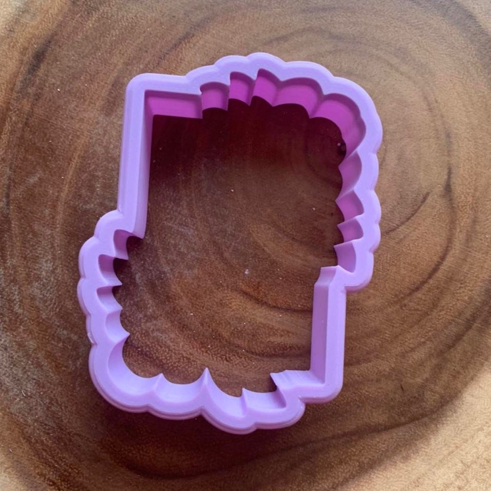 Floral Rectangle Plaque Cookie, Clay or Fondant Cutter
